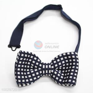 Men decorative dark blue-white bow tie