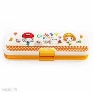 Wholesale Orange Plastic Pencil Box for Children