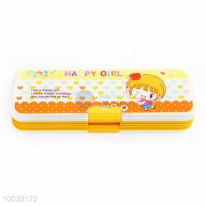 Hot Selling Yellow Plastic Pencil Box for Children