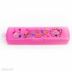 Wholesale Candy Boy Pink Transparent Plastic Pencil Box
