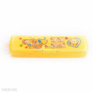 Wholesale Candy Boy Yellow Transparent Plastic Pencil Box