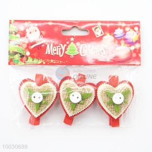 Heart shaped love wedding decoration wooden clips