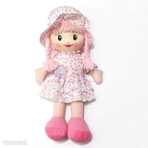 40cm lovely  floral skirt/hat rag doll toy