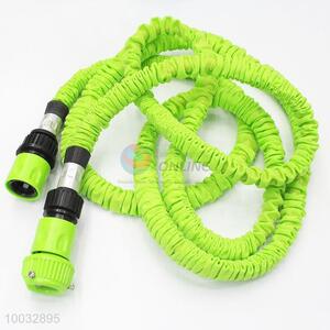 Green latex garden wash car water hose with spray nozzle gun 7.5m