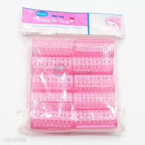 Pink color 10pcs/bag plastic hair roller