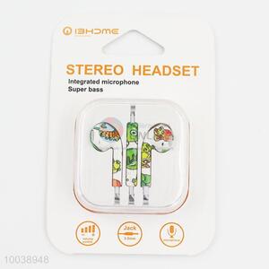 Lovely super bass integrated microphone painting stereo headset