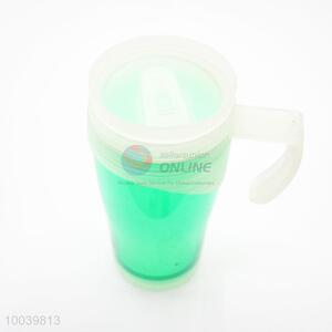 High Quality Fluorescent Green PP+PS Double Wall Auto Mug/Travel Mug