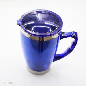 High Quality All Blue PP+PS Double Wall Auto Mug/Travel Mug