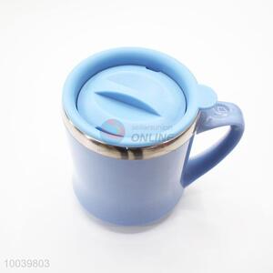 High Quality Light Blue PP+PS Double Wall Auto Mug/Travel Mug