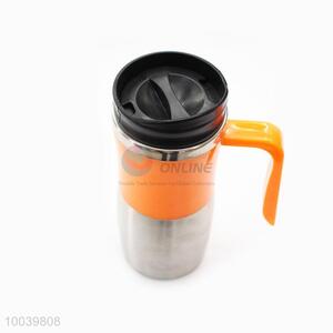 High Quality Orange PP+PS Double Wall Auto Mug/Travel Mug