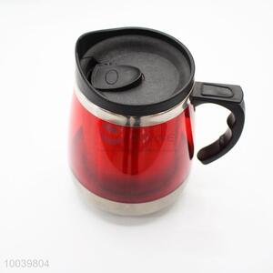 High Quality Red PP+PS Double Wall Auto Mug/Travel Mug