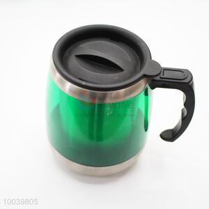 High Quality Green PP+PS Double Wall Auto Mug/Travel Mug