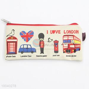 London style cotton&jute material coin purse pencil bag for girls