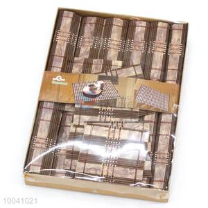 Hot sale 45*30cm 6 pcs/set bamboo <em>placemat</em> & 6 pcs/set bamboo cup mat skin packing