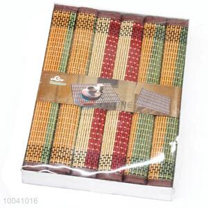 New design 45*30cm 6 pcs/set colorful bamboo table <em>placemat</em> with wholesale price