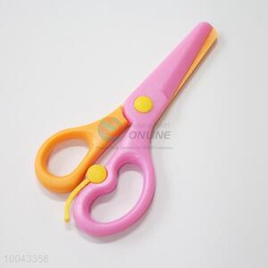 Hot sale home/school/office pink-orange plastic scissor