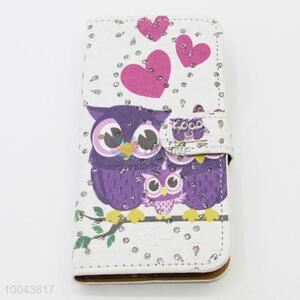 Top Selling Owls Printed Mobile Phone Shell for Iphone6 with Cover and Button