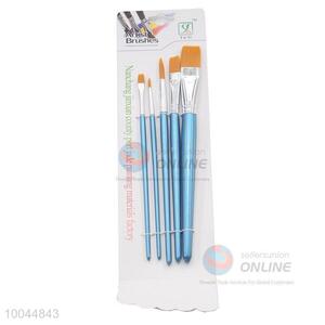 5Pieces/Set Different Shapes Professional Artist Paintbrush with Blue Wooden Handle