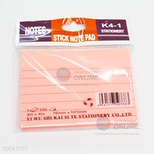 Pink color 76*101mm 3in*4in Sticky Memo Pad Sticky Note
