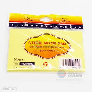 Yellow color 76*127mm 3*5in 100sheets school&office stationery note pads