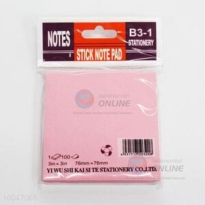 Pink 76*76mm 3*3in self-adhesive&removable sticky pad