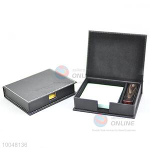 Black faux leather note pads box/storage box