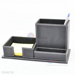 Business gift faux leather black office desktop storage box