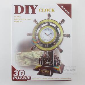 New type intelligence card board DIY 3D puzzle rudder clock