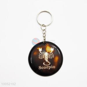 Scorpio Round Resin Key Ring/Key Chain