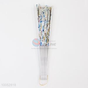 New Design Chinese Style 23*43CM White Folding Hand Fan with the Pattern of Flowers