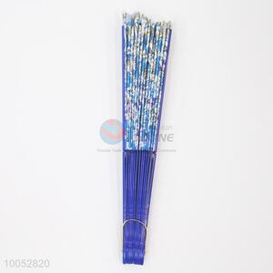 New Design Chinese Style 23*43CM Blue Folding Hand Fan with the Pattern of Flowers