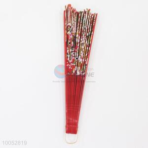 New Design Chinese Style 23*43CM Red Folding Hand Fan with the Pattern of Flowers
