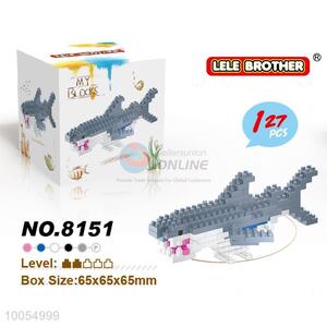 Cheap Lele Brother kawaii animal shark nano plastic building blocks bricks cartoon model educational toy（127PCS)