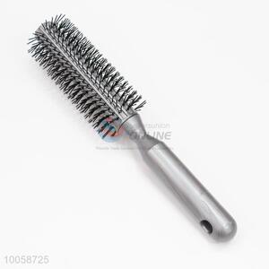 Professional silver color round curly hair brush