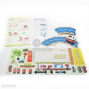 Hot sale DIY plastic puzzle making track bus toy for kids