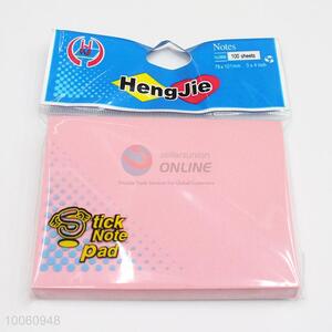 Promotional 7.6*10.1CM Pink Self-adhesive & Removable Sticky Note Pad, 100 Sheets