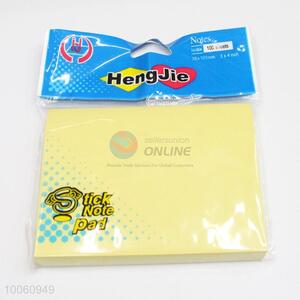 Promotional 7.6*10.1CM Yellow Self-adhesive & Removable Sticky Note Pad, 100 Sheets