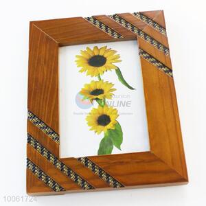 Sunflower Pattern Wood Craft Photo Frame