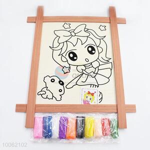 Cartoon magnetic drawing board with colorful foam putty