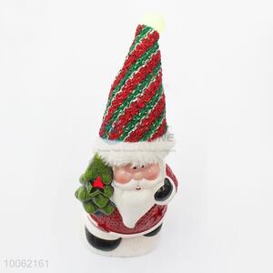 Christmas promotion product ceramic father christmas with light