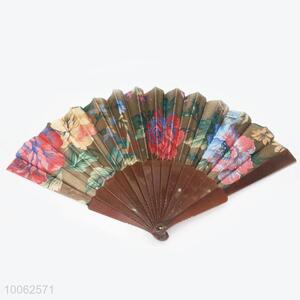 Hot Sale Spain Style Plastic&Satin Brown Hand Fan/Flat Fan