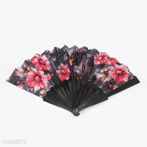 Hot Sale Spain Style Plastic&Satin Black Hand Fan/Flat Fan
