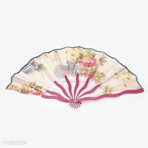 Hot Sale Plastic&Satin Rose Red Hand Fan/Dragonkind Fan