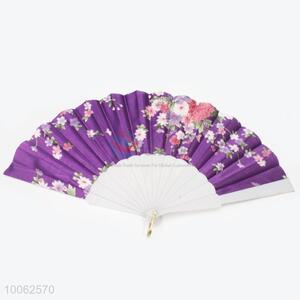 Hot Sale Spain Style Plastic&Satin Purple Hand Fan/Flat Fan