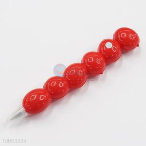New Design 14*2.5cm Red Sugar-coated Haw Shaped Ball-point Pen with Magnetic Sticker