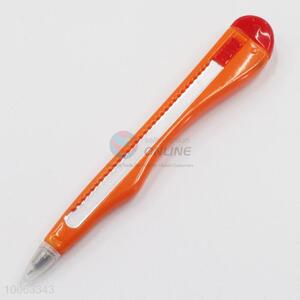 Cheap 16.5*2cm Orange Art Knife Shaped Ball-point Pen with Magnetic Sticker