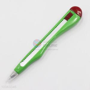 Cheap 16.5*2cm Green Art Knife Shaped Ball-point Pen with Magnetic Sticker