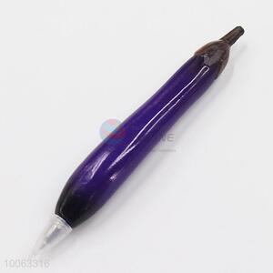 Hot Sale 14*2.5cm Eggplant Shaped Ball-point Pen with Magnetic Sticker