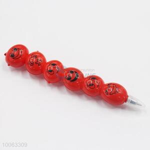 Hot Sale 14*2.5cm Red Sugar-coated Haw Shaped Ball-point Pen with Magnetic Sticker and Various Experssions