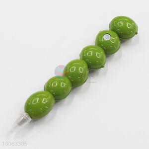 New Design 14*2.5cm Green Sugar-coated Haw Shaped Ball-point Pen with Magnetic Sticker